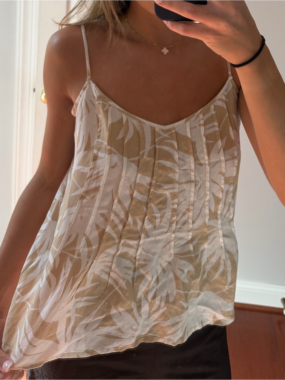 GAP Beige and White Printed Cami